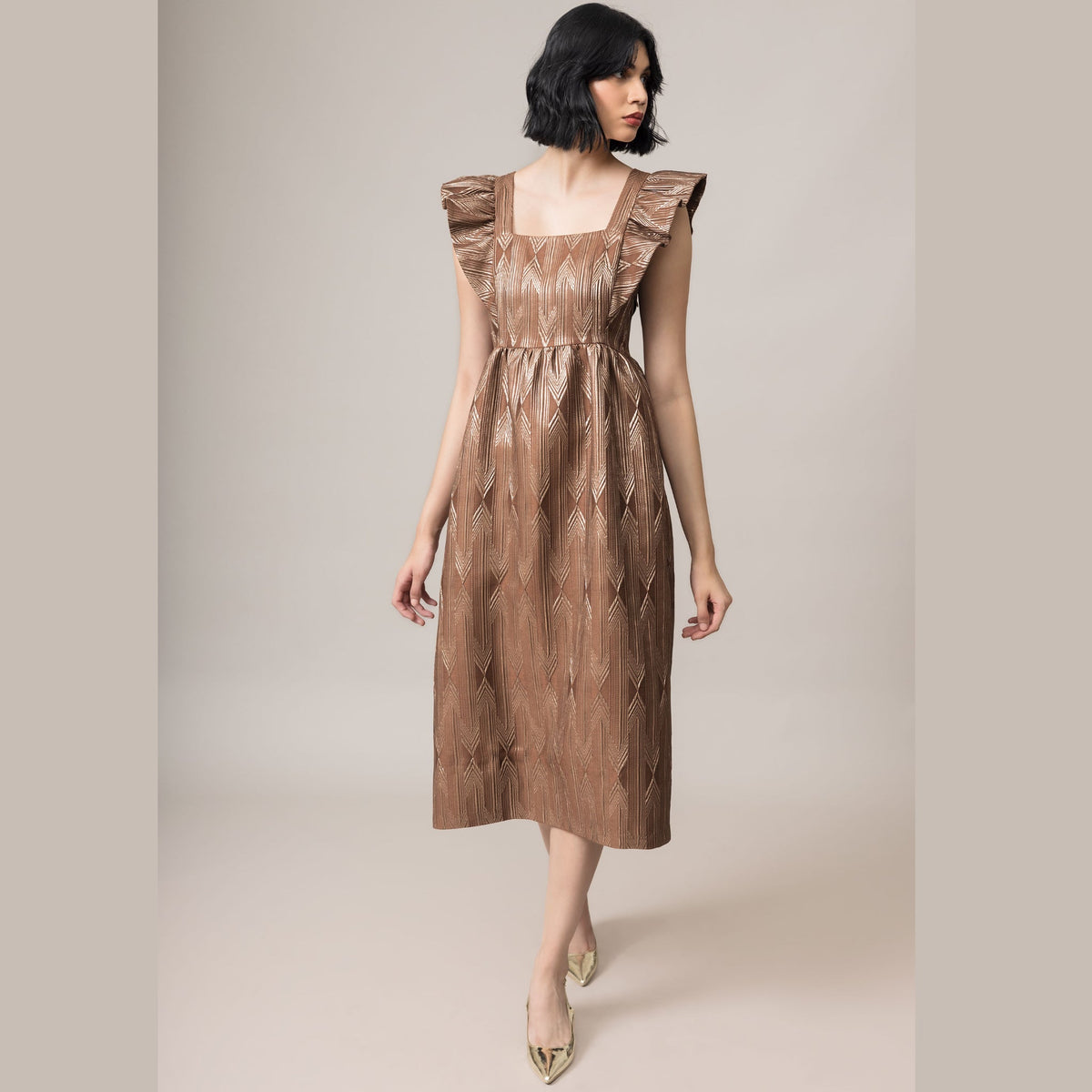 Akira Dress- Sepia – EMILY LOVELOCK
