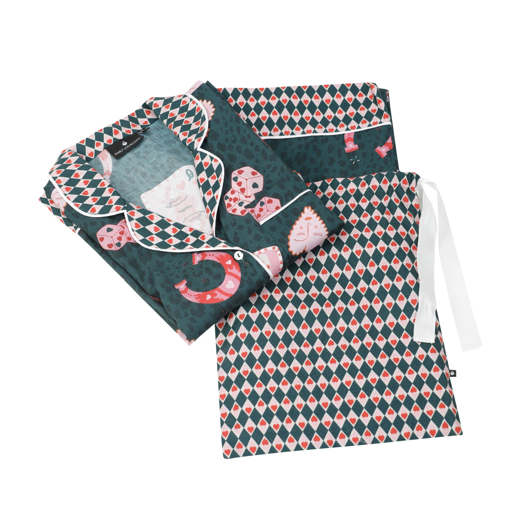 Aurora Pajama Pant Set - Dark Moss