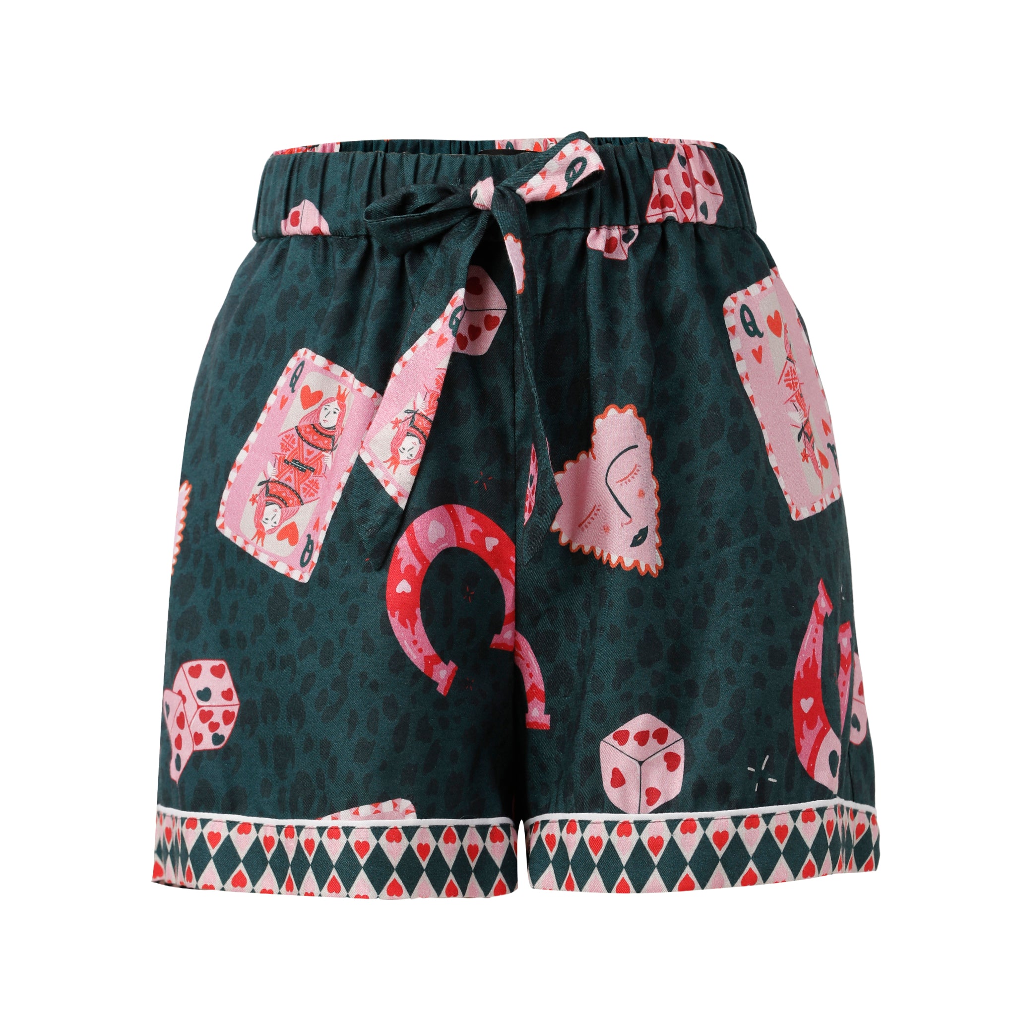 Betsy Pajama Shorts Set - Dark Moss
