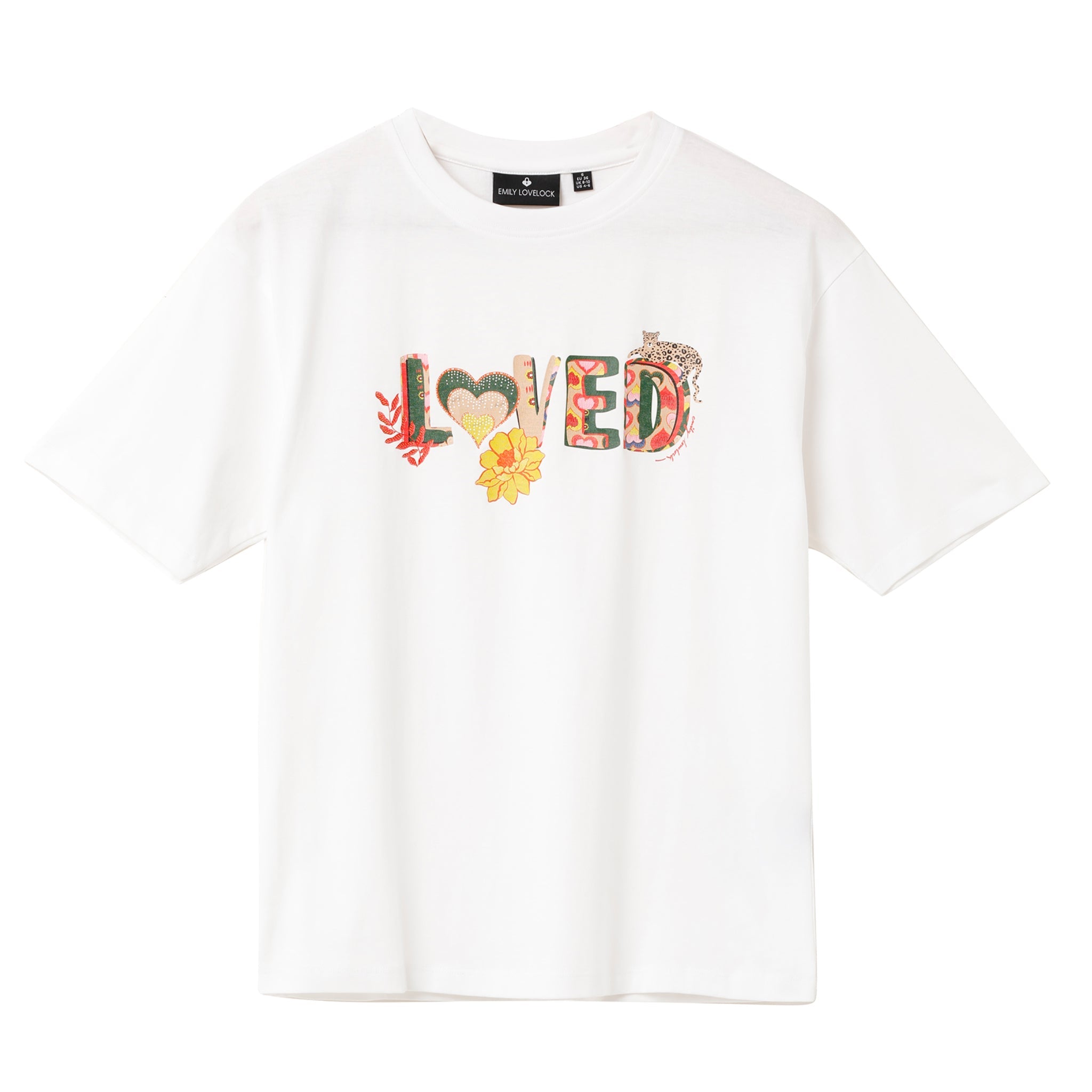Kate T - Shirt "Loved" - White - EMILY LOVELOCK