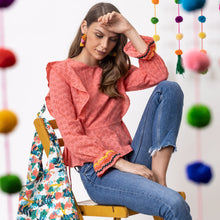 Load image into Gallery viewer, Broderie Anglaise blouse - Pink - EMILY LOVELOCK