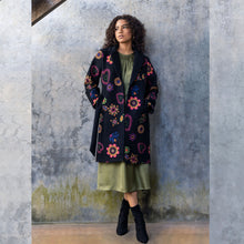 Load image into Gallery viewer, Deborah Coat - Black Embroidered - EMILY LOVELOCK