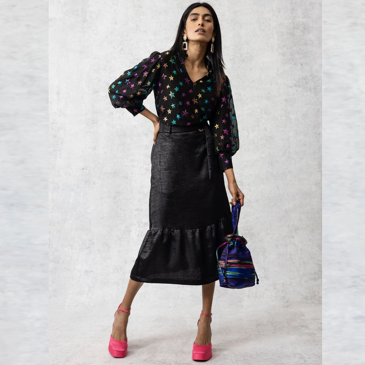 Margaret Skirt - Black - EMILY LOVELOCK