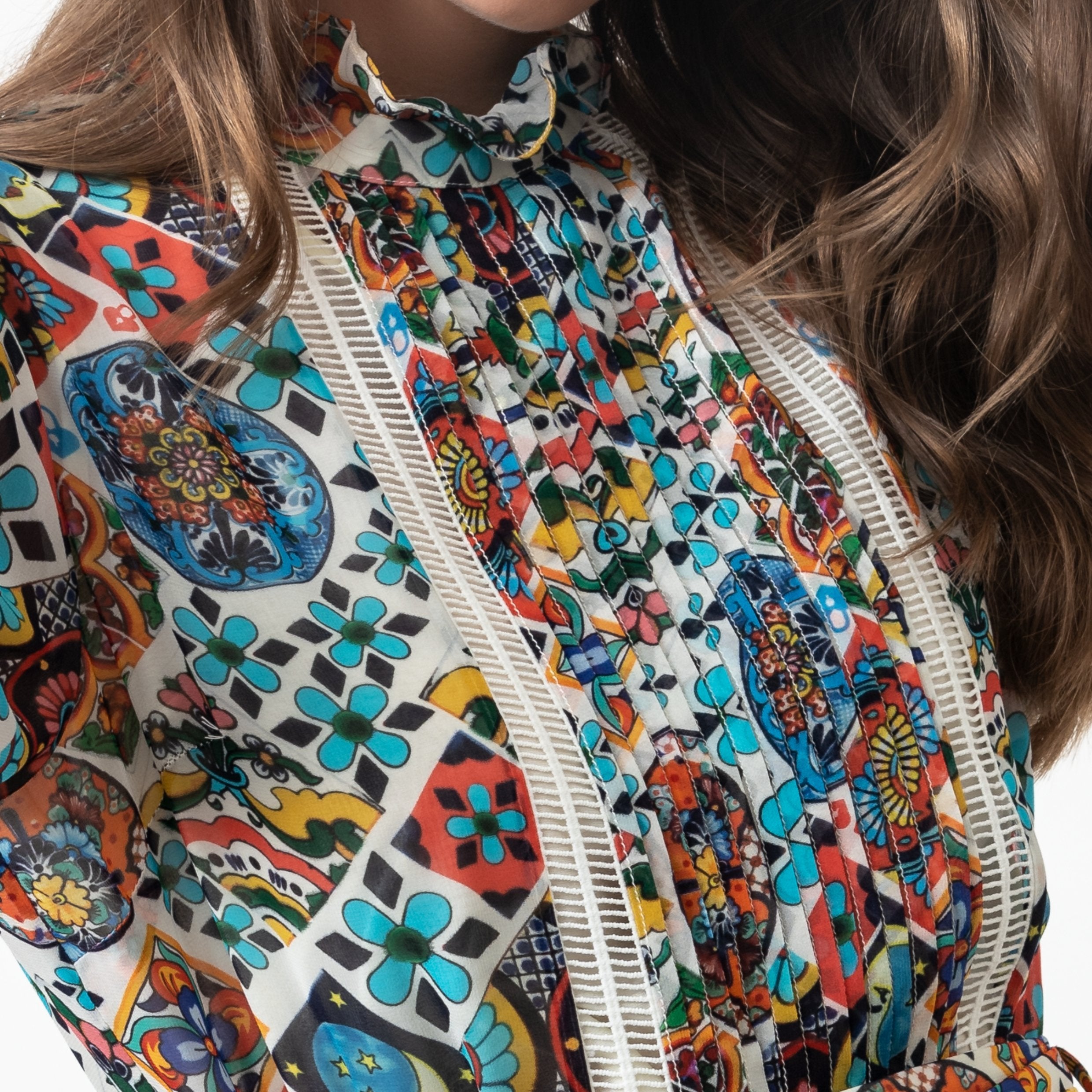 Mosaic Tile Print Blouse - EMILY LOVELOCK