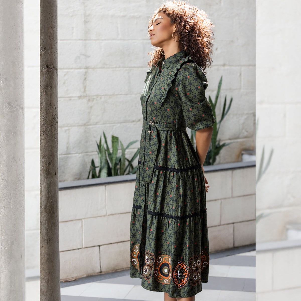 Natalie Dress - Olive – EMILY LOVELOCK