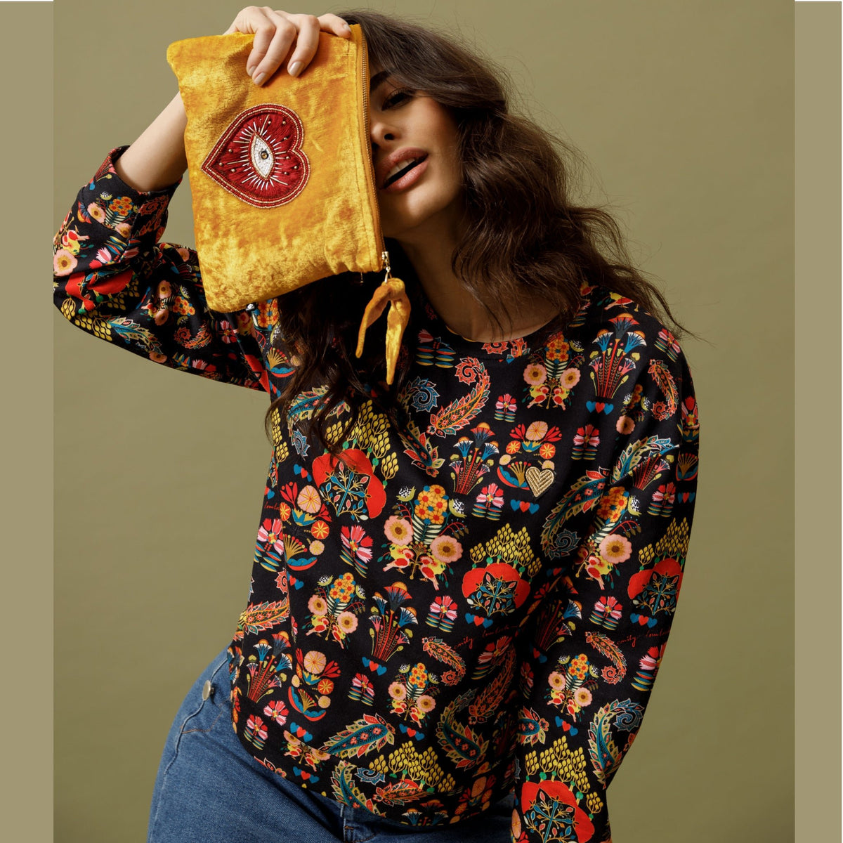 Tessa Sweatshirt - 70s multi - EMILY LOVELOCK