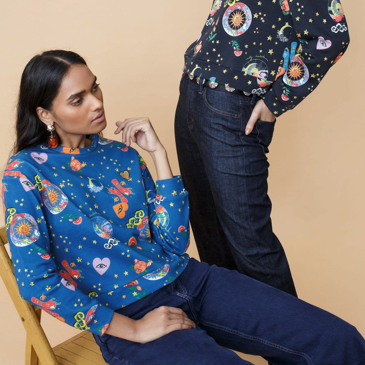 Tessa Sweatshirt - Blue - EMILY LOVELOCK
