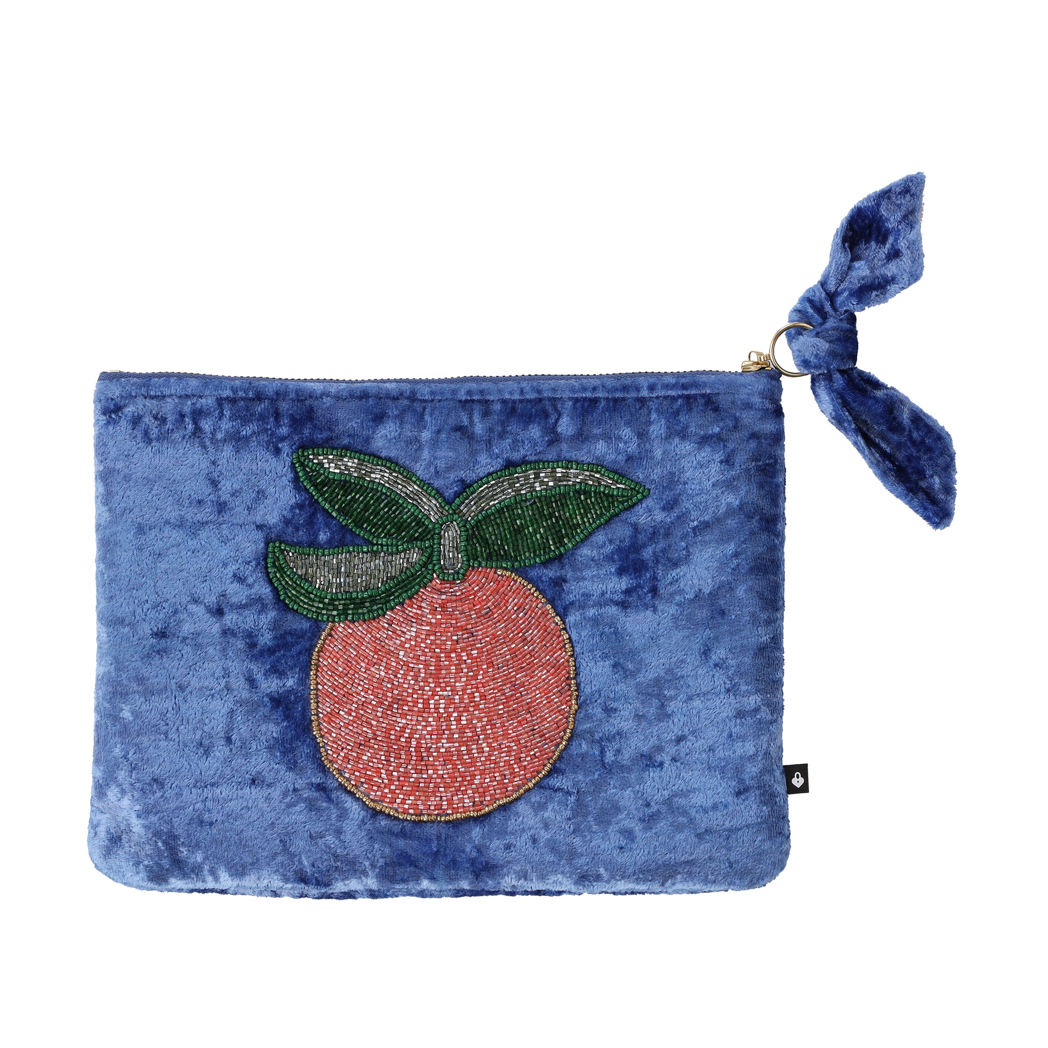 Oranges  Embroidered  Pochette - Blue