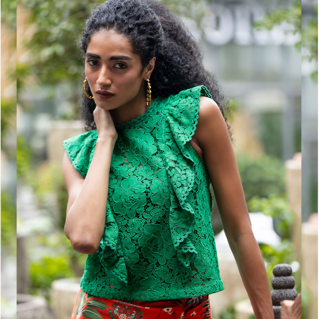 Tara Blouse - Jelly Bean Green