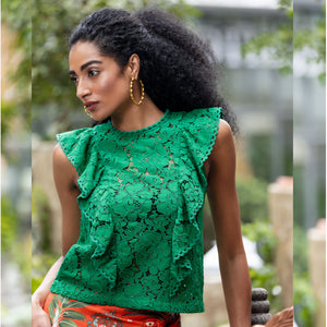 Tara Blouse - Jelly Bean Green