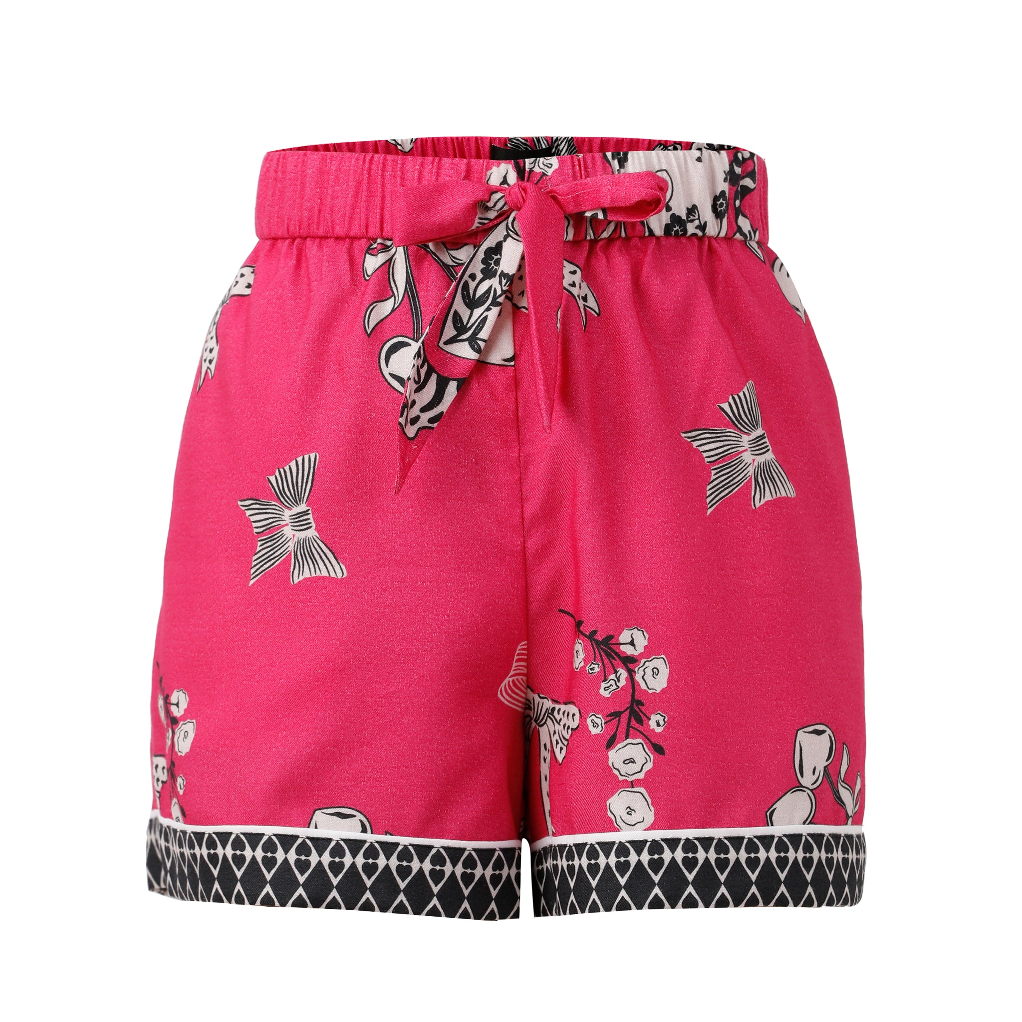 Betsy Pajama Shorts Set - Beetroot