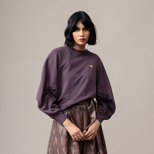 Jemma Sweatshirt - Midnight Plum - EMILY LOVELOCK