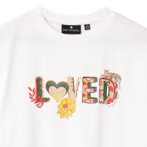 Kate T - Shirt "Loved" - White - EMILY LOVELOCK