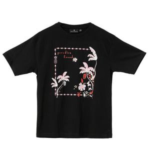 Kate T - Shirt "Paradise Found" - Black - EMILY LOVELOCK