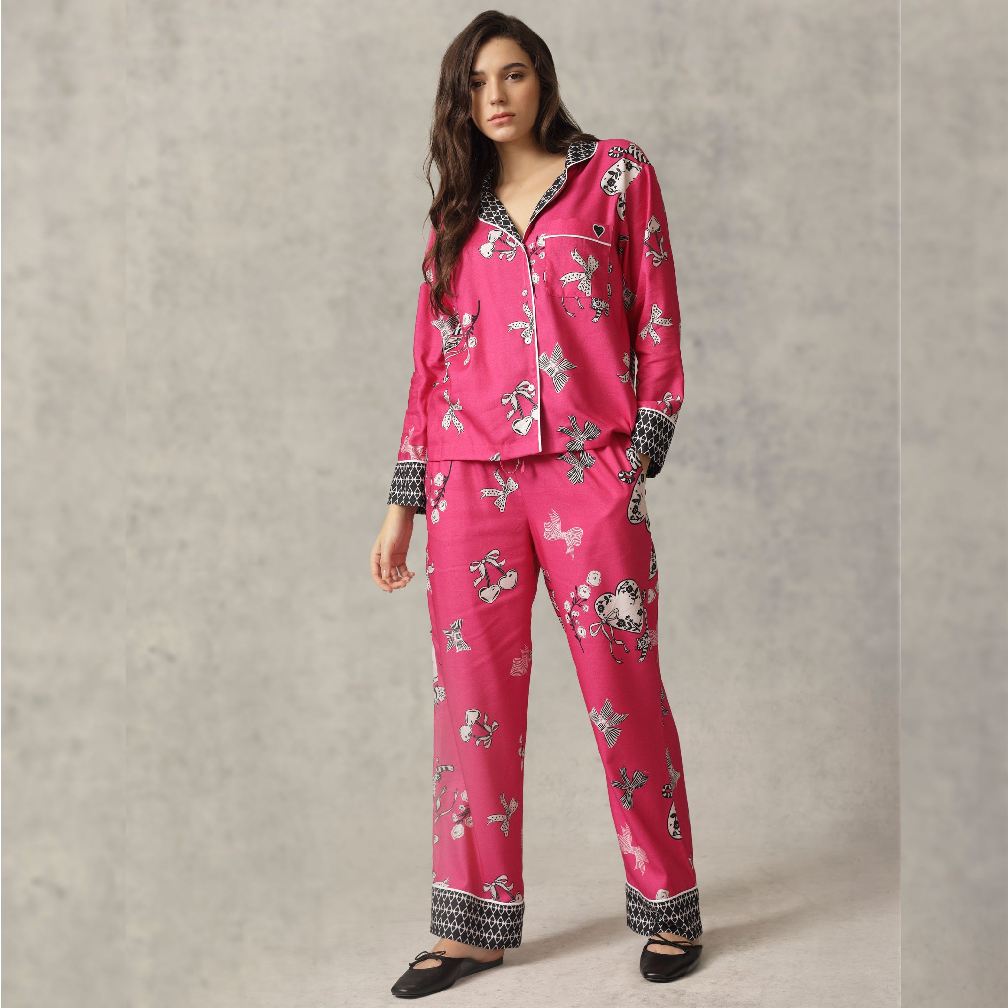 Aurora Pajama Pant Set - Beetroot