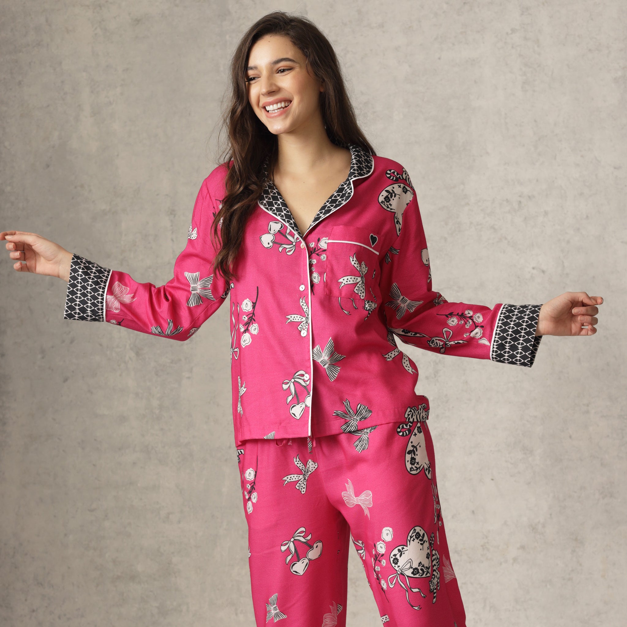 Aurora Pajama Pant Set - Beetroot