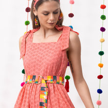 Load image into Gallery viewer, Broderie Anglaise Midi Dress- Pink - EMILY LOVELOCK