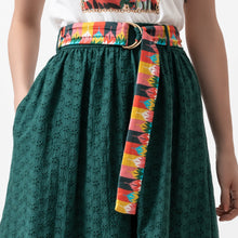 Load image into Gallery viewer, Broderie Anglaise Skirt - Forest Green - EMILY LOVELOCK