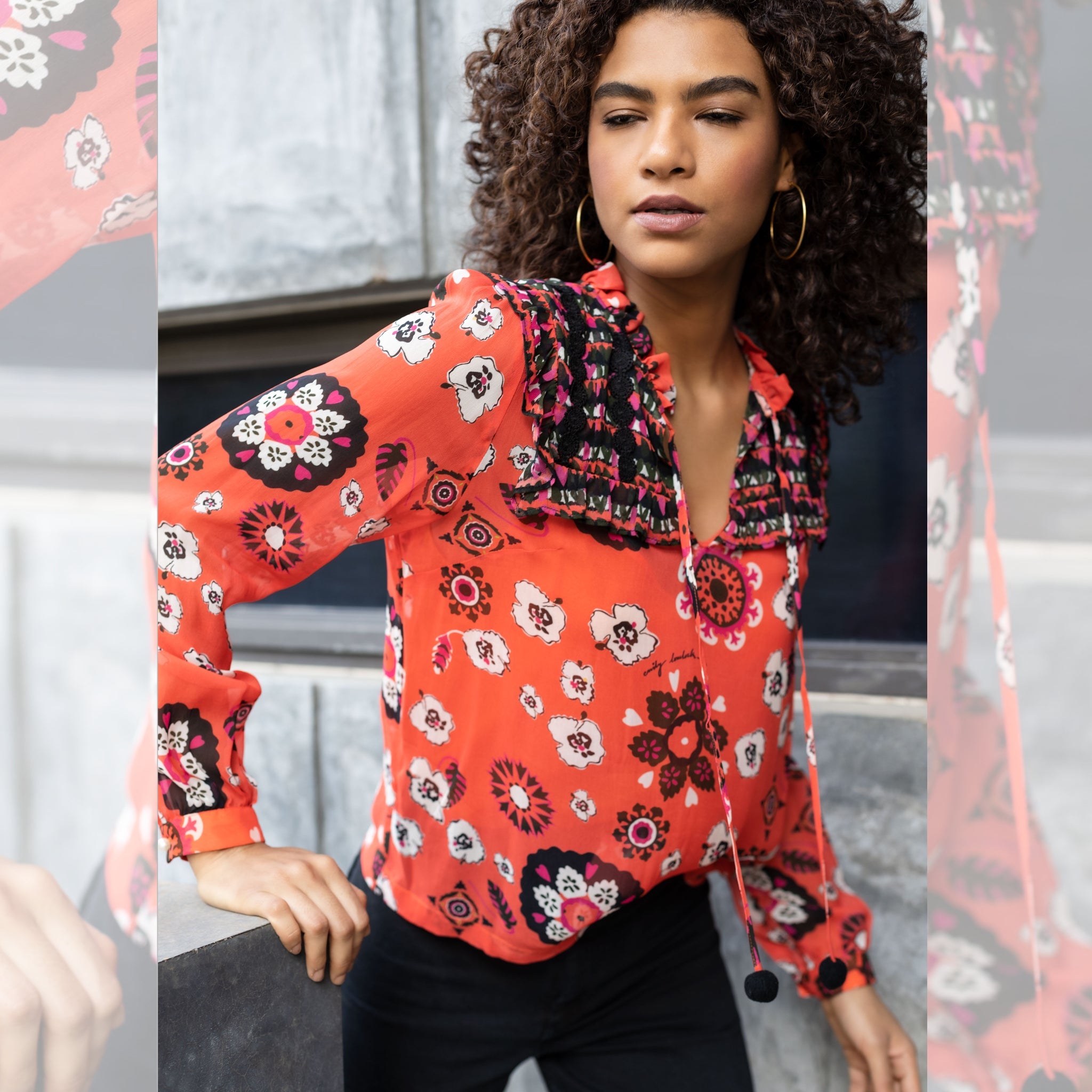 Daisy Blouse - Orange - EMILY LOVELOCK