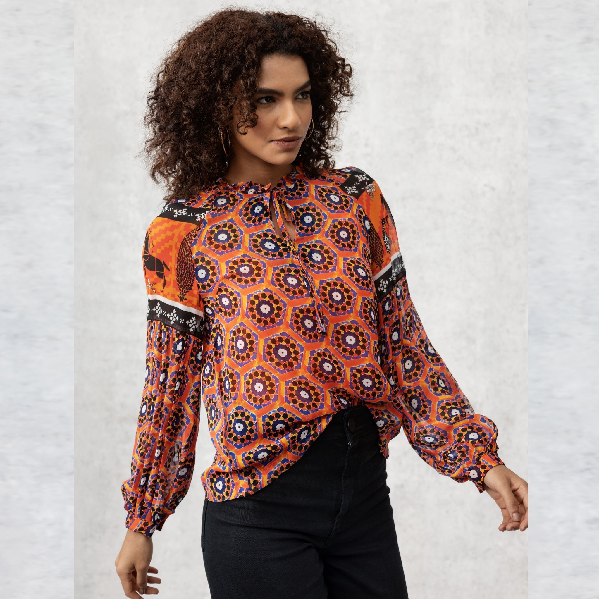 Emma Blouse - Orange - EMILY LOVELOCK