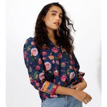 Load image into Gallery viewer, Hailey Blouse - Navy - EMILY LOVELOCK