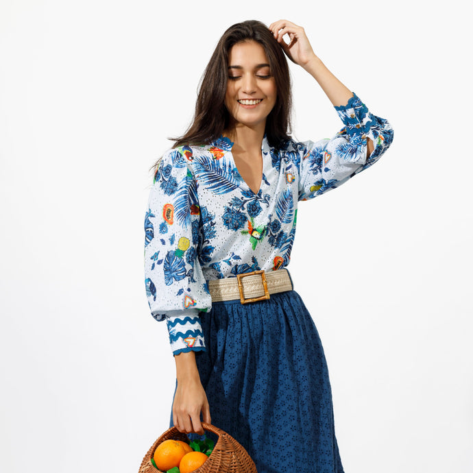 Hailey Blouse - Toucan Print - EMILY LOVELOCK
