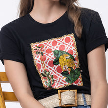 Load image into Gallery viewer, Leopard Tee Black - EMILY LOVELOCK