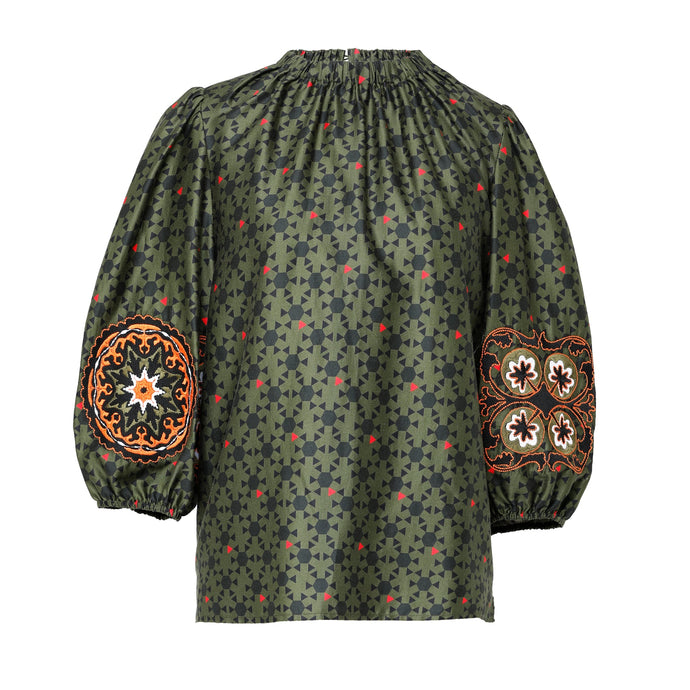Lilly Blouse - Olive - EMILY LOVELOCK
