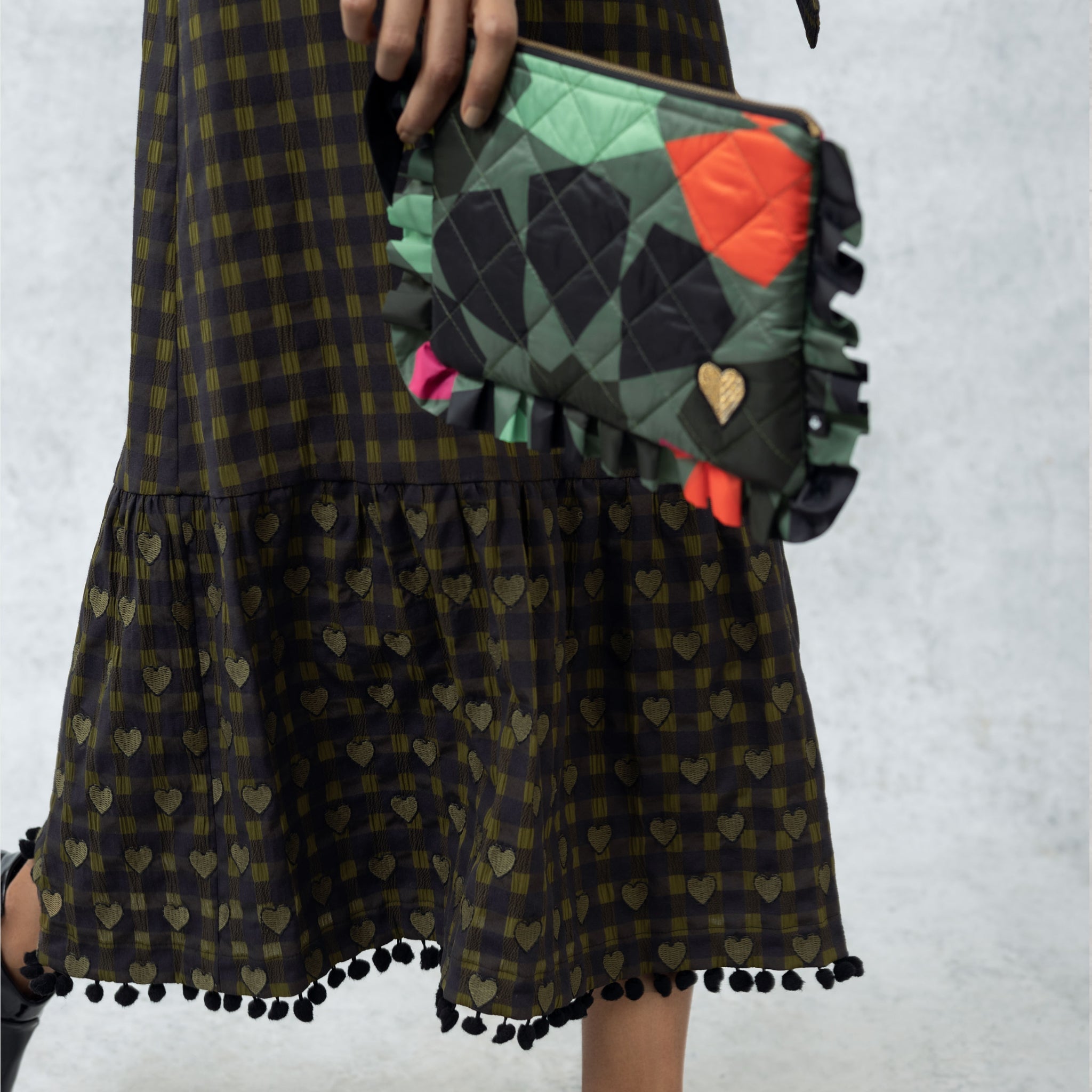 Margaret Skirt - Olive - EMILY LOVELOCK
