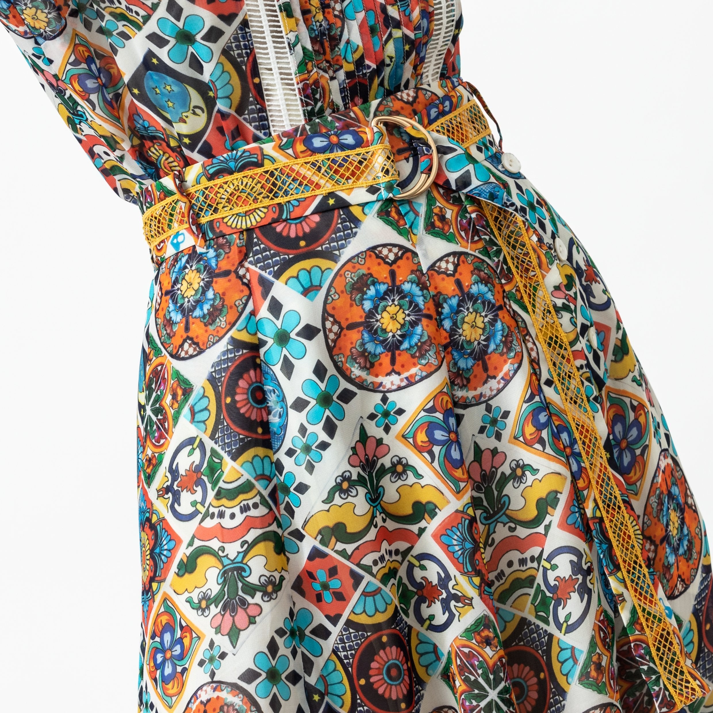 Mosaic Tile Print Skirt - EMILY LOVELOCK