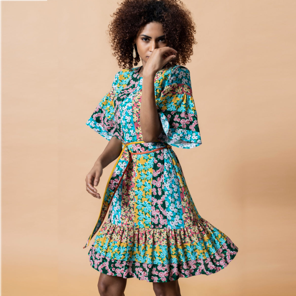 Multi Signature Print Dress – EMILY LOVELOCK