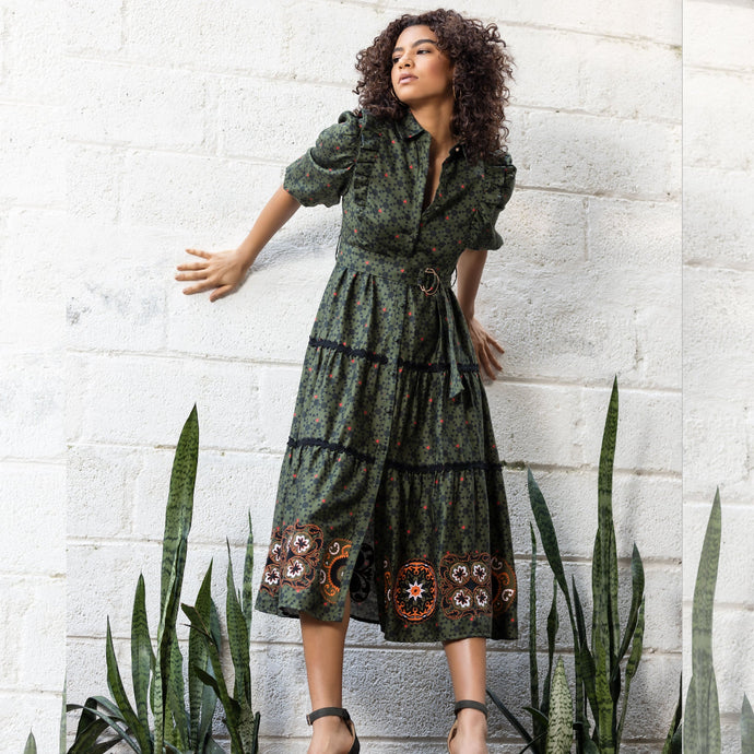 Natalie Dress - Olive - EMILY LOVELOCK
