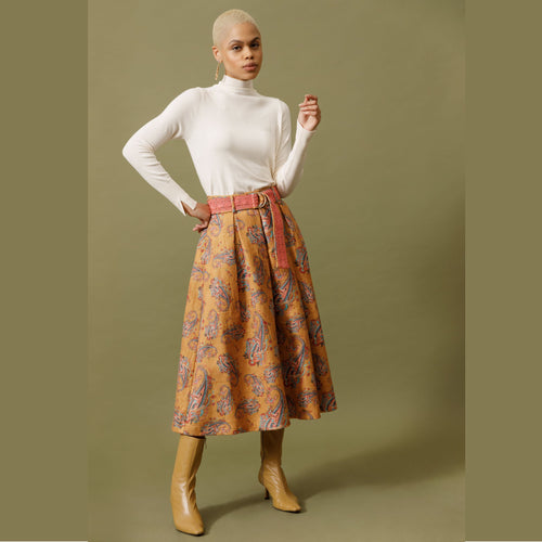 Zelda Skirt - Mustard - EMILY LOVELOCK